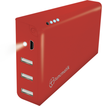 Tunçmatik Mini Charge 20000 mAh Hızlı Şarj Işıklı Micro USB Çoklu Kablolu Powerbank Kırmızı