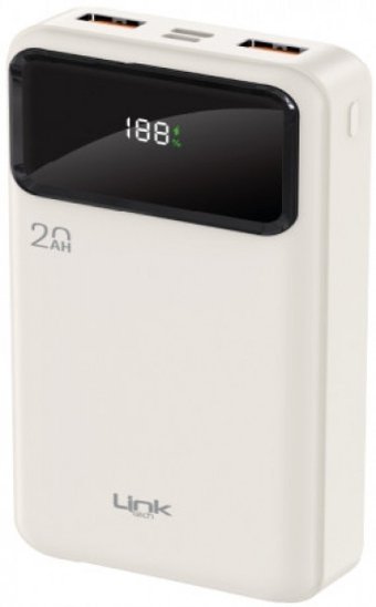 LinkTech LD20 20000 mAh Hızlı Şarj Dijital Göstergeli USB & Type C Çoklu Kablolu Powerbank