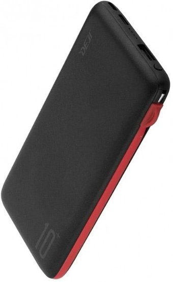 Deji DJ-220 10000 mAh USB & Type C Çoklu Kablolu Powerbank Siyah