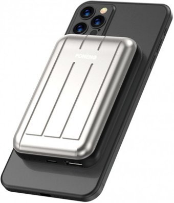 Foneng Q28 5000 mAh Hızlı Şarj USB & Type C Çoklu Kablolu Powerbank Gri