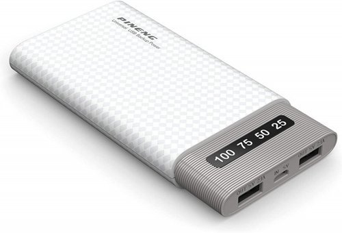 Pineng PN-981 10000 mAh Hızlı Şarj Micro USB Çoklu Kablolu Powerbank Beyaz