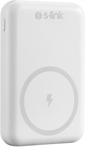 S-link G103 10000 mAh Hızlı Şarj Mıknatıslı USB & Type C Çoklu Kablolu Powerbank Beyaz
