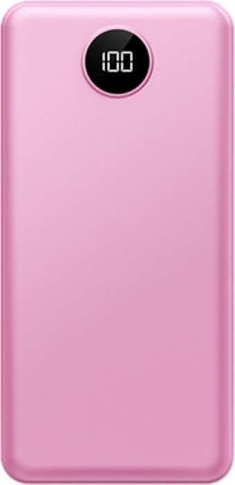 Intouch Slim 10000 mAh Hızlı Şarj Dijital Göstergeli USB & Type C Çoklu Kablolu Powerbank Pembe