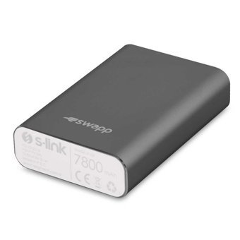 S-link Swapp IP-G7 7800 mAh Hızlı Şarj Micro USB Çoklu Kablolu Powerbank Siyah