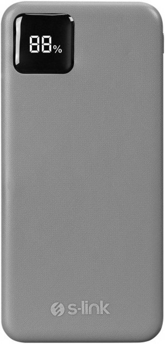 S-link G104 10000 mAh Hızlı Şarj Dijital Göstergeli USB & Type C Çoklu Kablolu Powerbank Gri