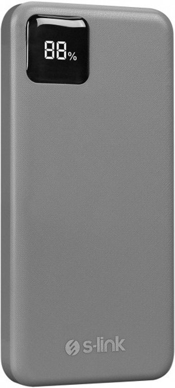 S-link G104 10000 mAh Hızlı Şarj Dijital Göstergeli USB & Type C Çoklu Kablolu Powerbank Gri