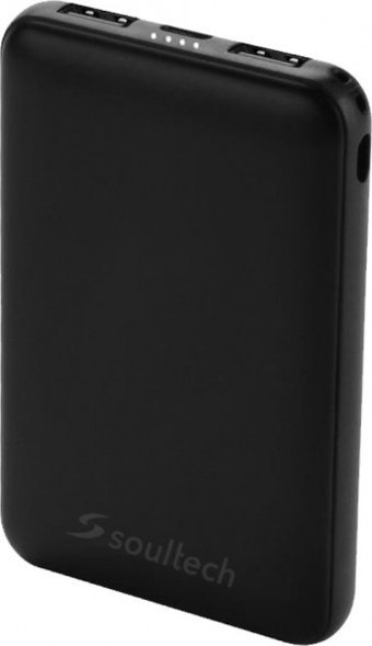 Soultech Comfort 5000 mAh Hızlı Şarj USB & Type C Çoklu Kablolu Powerbank Siyah