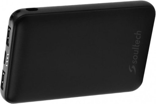 Soultech Comfort 5000 mAh Hızlı Şarj USB & Type C Çoklu Kablolu Powerbank Siyah