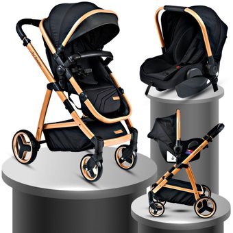 Baby Home 960 Mia Çift Yönlü Katlanabilir 360 Derece Dönen Tam Yatar Kabin Tipi Travel Sistem Bebek Arabası Siyah