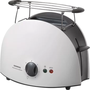Siemens TT61101 2 Dilim Kırıntı Tepsili Telli Akıllı 900 W Beyaz Retro Mini Ekmek Kızartma Makinesi