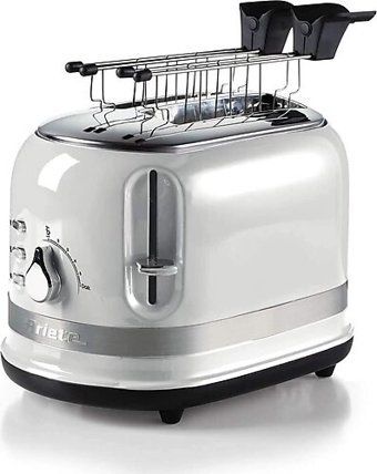 Ariete Moderna 00C014901AR0 2 Dilim Kırıntı Tepsili Telli 815 W Beyaz Vintage Mini Ekmek Kızartma Makinesi