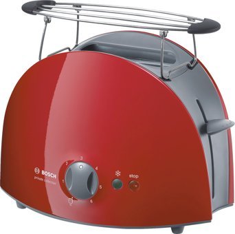 Bosch TAT6104 Private 2 Dilim Kırıntı Tepsili Telli 900 W Kırmızı Mini Ekmek Kızartma Makinesi