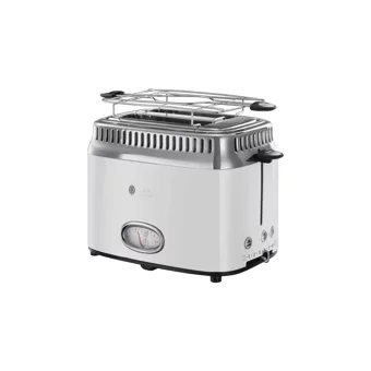 Russell Hobbs 21683-56 Retro 2 Dilim Kırıntı Tepsili Telli 1300 W Beyaz Mini Ekmek Kızartma Makinesi