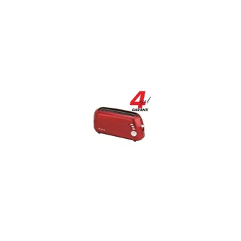 King K-192 Rosso 2 Dilim Kırıntı Tepsili 872W Kırmızı Vintage Mini Ekmek Kızartma Makinesi