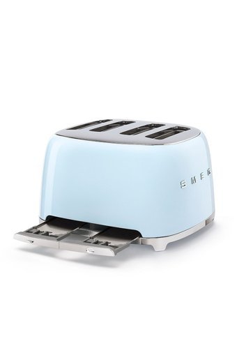 Smeg 50's Style TSF03PBEU 4 Dilim Kırıntı Tepsili 2000 W Mavi Retro Ekmek Kızartma Makinesi