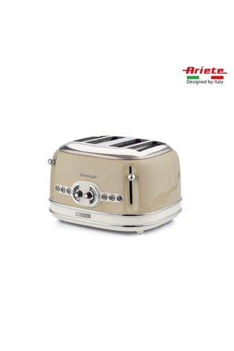 Ariete Vintage 156 2 Dilim Kırıntı Tepsili Telli 1600 W Bej Mini Ekmek Kızartma Makinesi