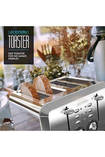Arendo 303874 4 Dilim Kırıntı Tepsili Telli 710 W İnox Ekmek Kızartma Makinesi