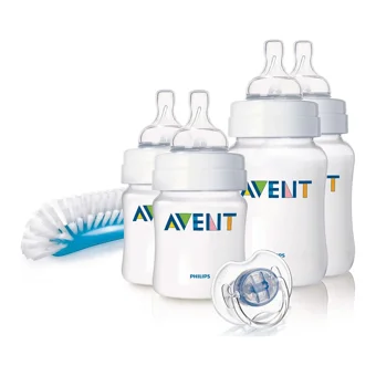 Philips SCD271/60 Polipropilen Gaz Yapmayan Antikolik Yenidoğan Yavaş Akışlı Kulpsuz 0+ Ay Renkli Yuvarlak Uçlu Bebek Biberon Seti 260 ml + 125 ml
