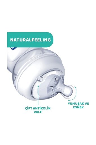 Chicco Natural Feeling Polipropilen Gaz Yapmayan Antikolik Yenidoğan Orta Akışlı Kulpsuz 0+ Ay Beyaz Yuvarlak Uçlu Bebek Biberon 150 ml