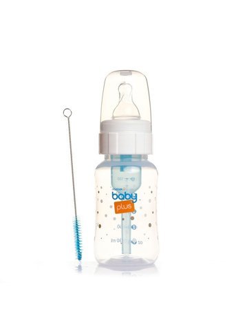 Baby&Plus BYP-294 Polipropilen Gaz Yapmayan Antikolik Kulpsuz 0-6 Ay Beyaz Yuvarlak Uçlu Bebek Biberon 150 ml