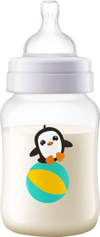 Philips SCF574/14 Polipropilen Gaz Yapmayan Antikolik Yavaş Akışlı Kulpsuz 1+ Ay Desenli Renkli Yuvarlak Uçlu Bebek Biberon 260 ml