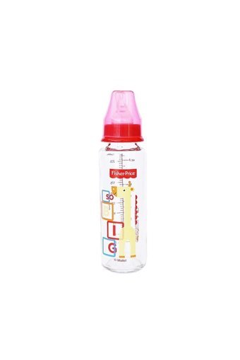 Fisher Price Fp-Fb004 Cam Gaz Yapmayan Antikolik Kulpsuz 6+ Ay Desenli Renkli Yuvarlak Uçlu Bebek Biberon 250 ml