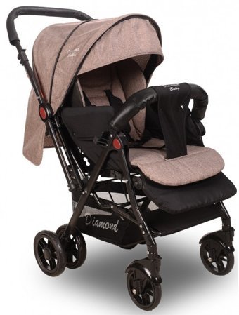 Diamond Baby Baby Sapphire Çift Yönlü Katlanabilir 360 Derece Dönen Tam Yatar Kabin Tipi Puset Bebek Arabası Kahverengi