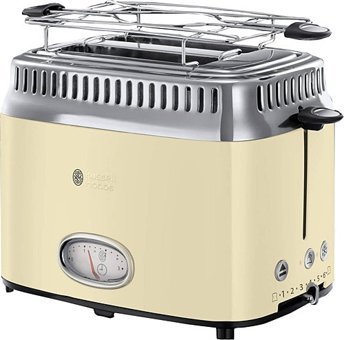 Russell Hobbs 21682-56 Retro 2 Dilim Kırıntı Tepsili Telli Akıllı 1300 W Krem Mini Ekmek Kızartma Makinesi