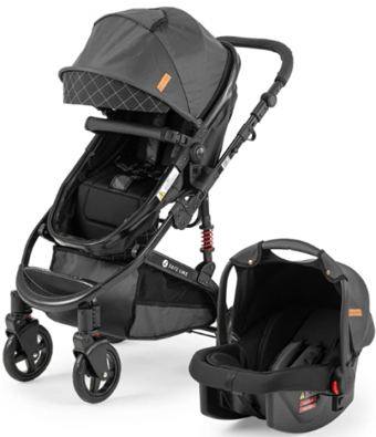 Safe Line City 9379 Çift Yönlü Katlanabilir 360 Derece Dönen Tam Yatar Kabin Tipi Travel Sistem Bebek Arabası Kahverengi