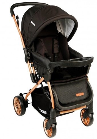 Baby Enzo Step20 Çift Yönlü Katlanabilir 360 Derece Dönen Tam Yatar Puset Bebek Arabası Siyah