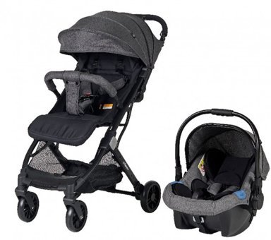 Sunny Baby 9004 Viper Katlanabilir Tek Elle Kapanan 360 Derece Dönen Tam Yatar Kabin Tipi Travel Sistem Bebek Arabası Siyah