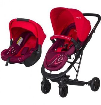 Baby2Go 86050 Millenium Çift Yönlü Katlanabilir 360 Derece Dönen Tam Yatar Travel Sistem Bebek Arabası Kırmızı