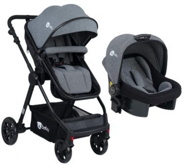 4 Baby Comfort Exclusive AB-492 Çift Yönlü Katlanabilir 360 Derece Dönen Tam Yatar Travel Sistem Bebek Arabası Antrasit
