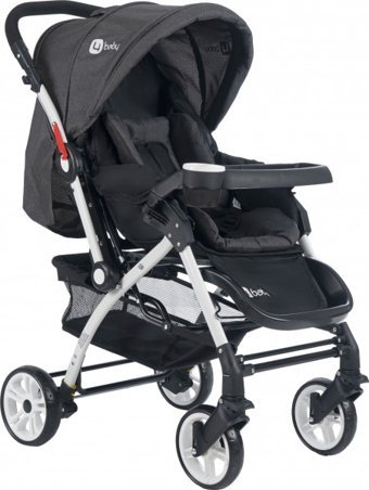 4 Baby Active AB-320 Çift Yönlü Katlanabilir 360 Derece Dönen Tam Yatar Kabin Tipi Puset Bebek Arabası Siyah
