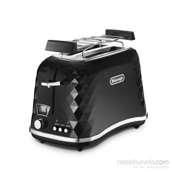 Delonghi Brillante CTJ 2103.BK 2 Dilim Kırıntı Tepsili Telli Akıllı 900 W Siyah Mini Ekmek Kızartma Makinesi