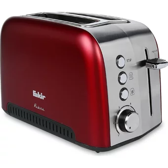 Fakir Rubra 2 Dilim Kırıntı Tepsili Telli Akıllı 980 W Kırmızı Mini Ekmek Kızartma Makinesi