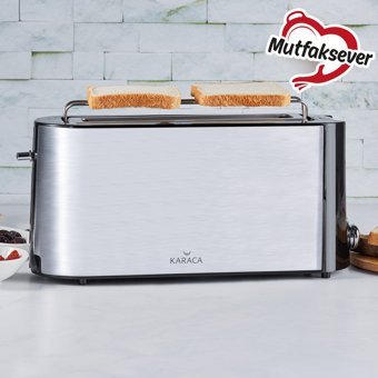 Karaca İnox XXL 2 Dilim Kırıntı Tepsili Telli Akıllı 1030 W İnox Mini Ekmek Kızartma Makinesi