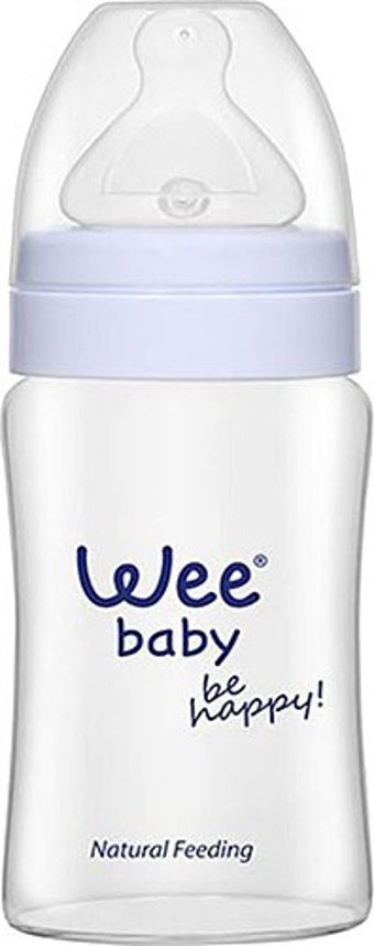Wee Baby 788 Cam Gaz Yapmayan Antikolik Yenidoğan Yavaş Akışlı Kulpsuz 0+ Ay Beyaz Yuvarlak Uçlu Bebek Biberon 180 ml