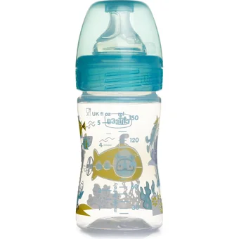 Chicco Yeni Well-Being Polipropilen Gaz Yapmayan Antikolik Yenidoğan Yavaş Akışlı Kulpsuz 0+ Ay Desenli Mavi Yuvarlak Uçlu Bebek Biberon 150 ml