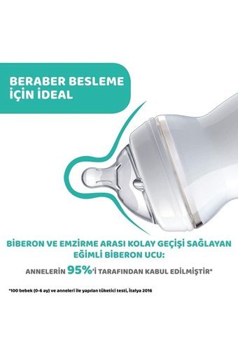 Chicco Natural Feeling Polipropilen Gaz Yapmayan Antikolik Hızlı Akışlı Kulpsuz 6+ Ay Desenli Şeffaf Yuvarlak Uçlu Bebek Biberon 150 ml