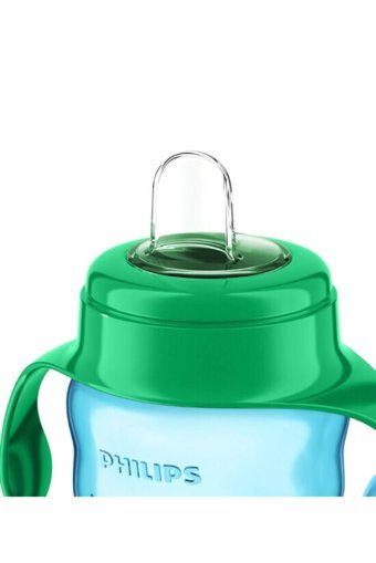 Philips Avent Natural Polipropilen Gaz Yapmayan Antikolik Hızlı Akışlı Kulplu 6+ Ay Mavi-Yeşil Yuvarlak Uçlu Bebek Biberon 200 ml