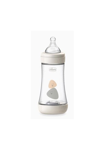 Chicco Perfect 5 Polipropilen Gaz Yapmayan Antikolik Orta Akışlı Kulpsuz 2+ Ay Desenli Bej Yuvarlak Uçlu Bebek Biberon 240 ml