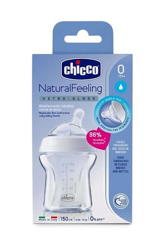 Chicco Natural Feeling Polipropilen Gaz Yapmayan Antikolik Yenidoğan Orta Akışlı Kulpsuz 0+ Ay Şeffaf Yuvarlak Uçlu Bebek Biberon Seti 250 ml + 150 ml