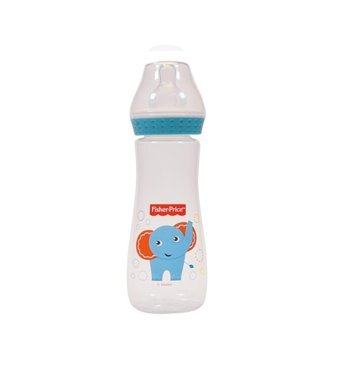 Fisher Price FP-FBP002 Polipropilen Gaz Yapmayan Antikolik Kulpsuz 6+ Ay Desenli Renkli Yuvarlak Uçlu Bebek Biberon 250 ml