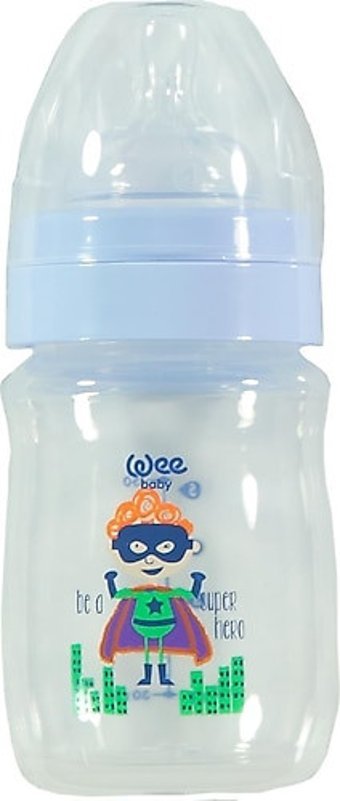 Wee Baby 135 Polipropilen Yenidoğan Yavaş Akışlı Kulplu 0-3 Ay Desenli Renkli Yuvarlak Uçlu Bebek Biberon 150 ml