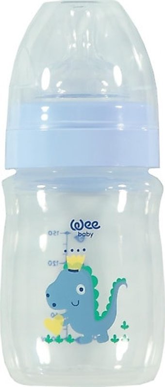 Wee Baby 135 Polipropilen Yenidoğan Yavaş Akışlı Kulplu 0-3 Ay Desenli Renkli Yuvarlak Uçlu Bebek Biberon 150 ml