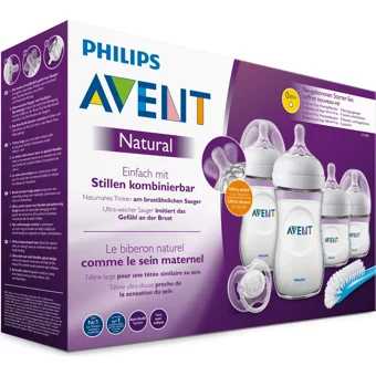 Philips SCD301/01 Polipropilen Gaz Yapmayan Antikolik Yenidoğan Yavaş Akışlı Kulpsuz 0+ Ay Renkli Yuvarlak Uçlu Bebek Biberon Seti 260 ml + 125 ml
