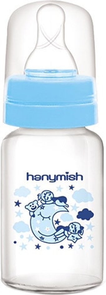 Hanymish 431 Polipropilen Gaz Yapmayan Antikolik Yenidoğan Kulpsuz 0+ Ay Desenli Renkli Yuvarlak Uçlu Bebek Biberon 125 ml