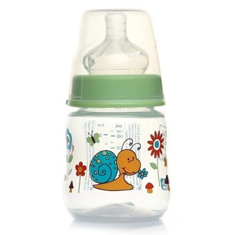 Baby&Plus BYP-21010 Polipropilen Gaz Yapmayan Antikolik Yenidoğan Kulpsuz 0+ Ay Desenli Yeşil Yuvarlak Uçlu Bebek Biberon 150 ml
