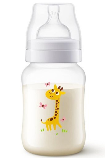 Philips Avent Classic+ Polipropilen Gaz Yapmayan Antikolik Yavaş Akışlı Kulpsuz 1+ Ay Desenli Şeffaf Yuvarlak Uçlu Bebek Biberon 260 ml